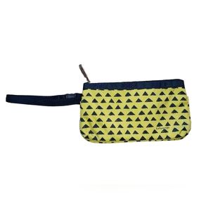 LeSportsac Ladies Small Koko Wristlet - Navy blue and Lime green/yellow print